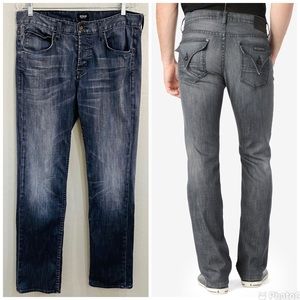 Hudson Byron Flap Pocket Straight Leg Jeans Sz 33